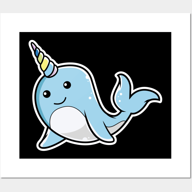 Narwhal Cartoon Wall Art by MyBeautifulFiles